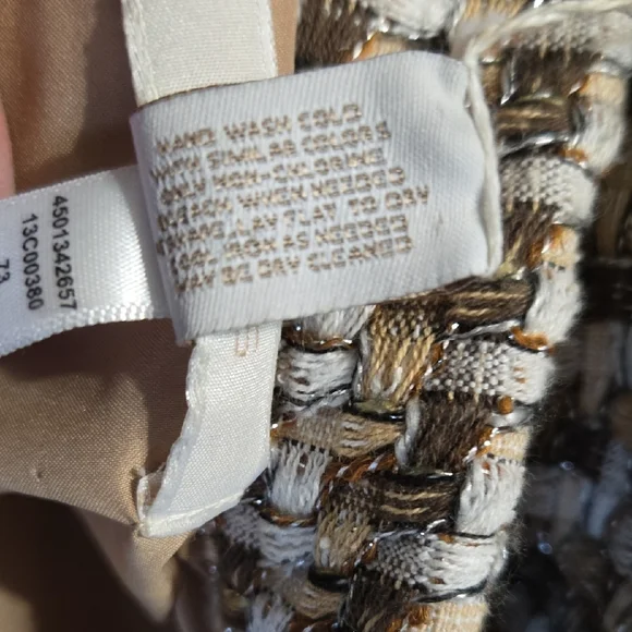 C30 Chico's Elegant Basket Weave Blazer Jacket Sz 2 (LG) Opened Front Textured - Picture 11 of 11